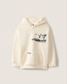 Sudadera Hoodie Fit Relaxed,BLANCO