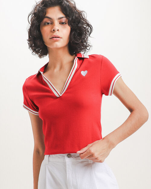 Polo De Punto Rojo
