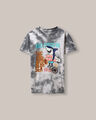 Playera Estampado Tie Dye,NEGRO