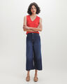 Jeans Fit Culotte,AZUL MARINO