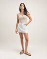 Falda Mini Mezclilla,BLANCO
