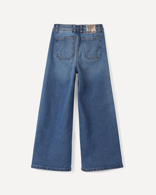 Jeans Fit Wide Leg Azul