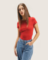 Crop Top Animal Print,ROJO