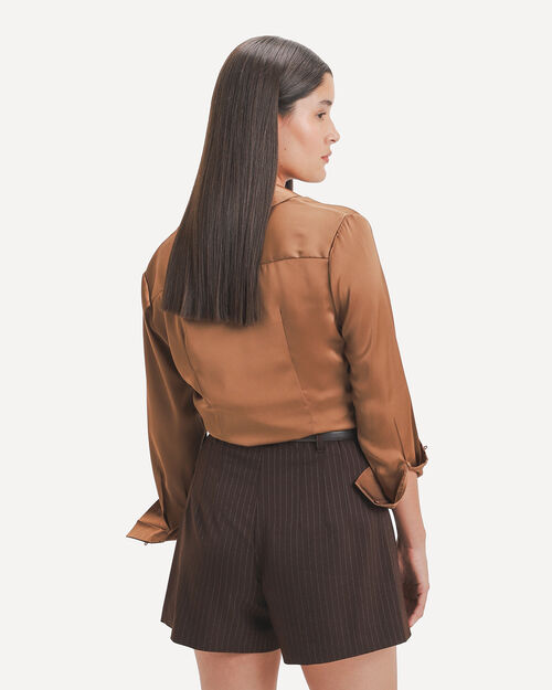 Camisa Satinada Caf&eacute;