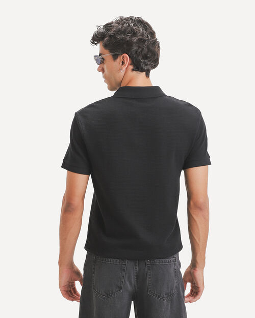 Polo Negra Textura