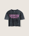 Playera Cropped Stranger Things,NEGRO