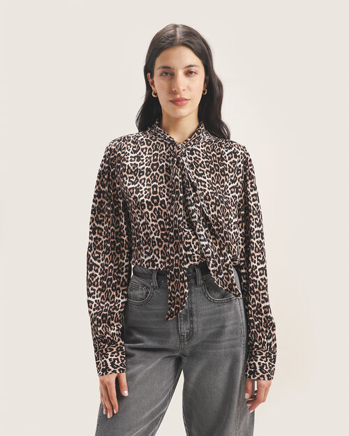 Camisa Animal Print Moño