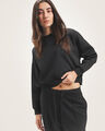 Sudadera Café Sólida,NEGRO