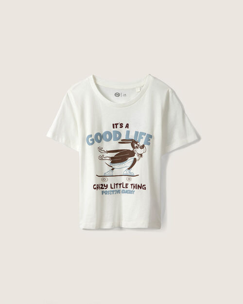 Playera Blanca Estampada