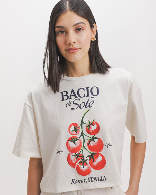Playera Cropped Azul