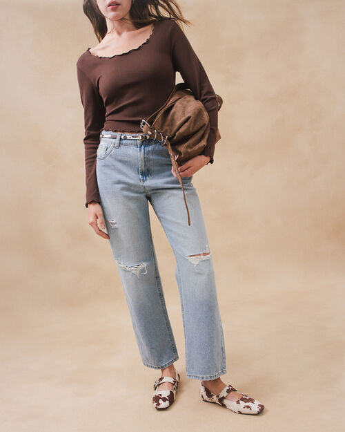Jeans Straight Destrucciones