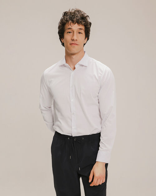 Camisa Cuello Italiano Blanca