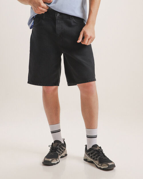 Bermuda Negra De Mezclilla