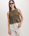 Top Smock Beige,OLIVO MEDIO