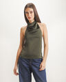 Blusa Halter Satinada,VERDE EMPOLVADO