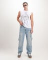 Jeans Wide Leg Cargo,AZUL CIELO