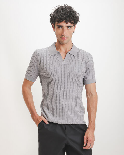 Polo Tejida Gris