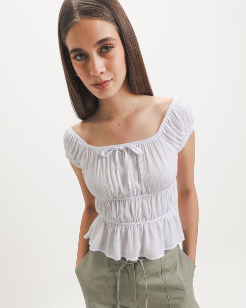 Blusa Blanca Peplum