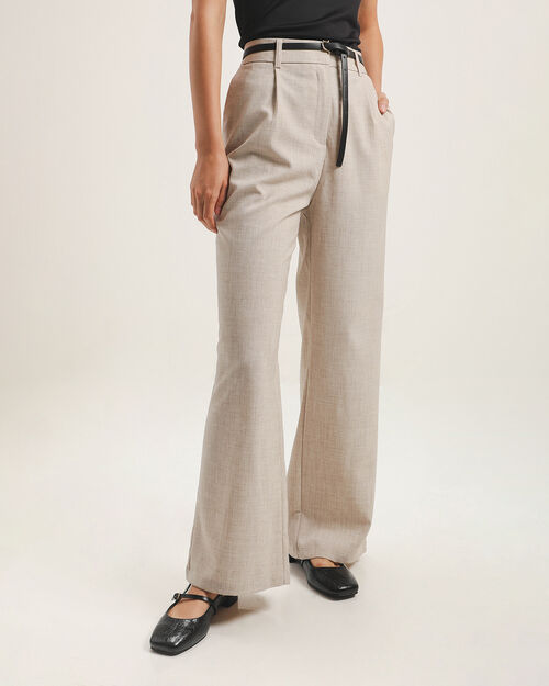 Pantalon Beige Wide Leg