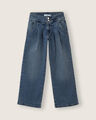 Jeans Wide Leg Pinzas,AZUL ACERO