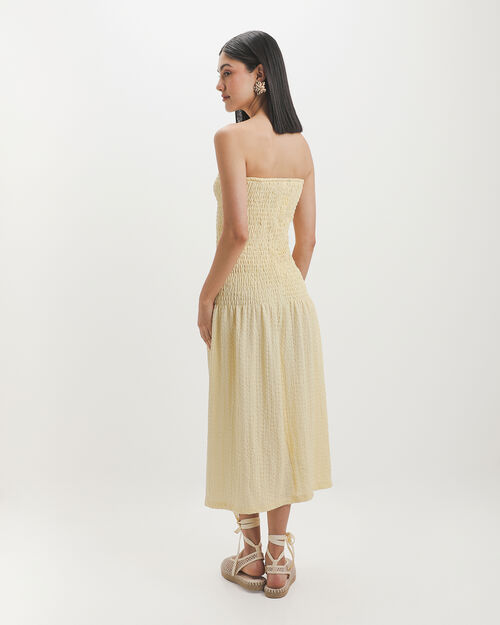 Vestido Strapless Amarillo