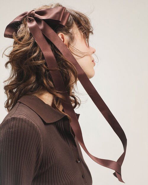 Moño Café Para Cabello