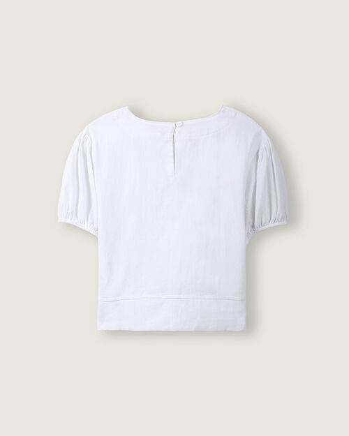 Blusa Blanca Manga Corta