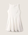 Vestido Corto Peplum,BLANCO HUESO