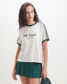 Playera Relaxed Estampada,BLANCO HUESO