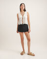 Short Falda Blanca,NEGRO
