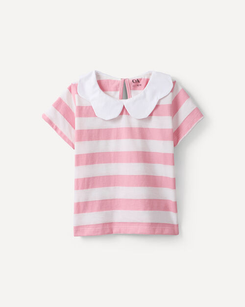 Playera Rosa Rayas