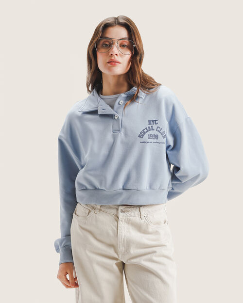 Sudadera Azul Cropped