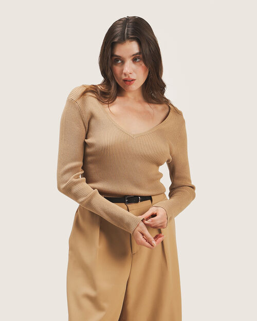 Top Manga Larga Caf&eacute;