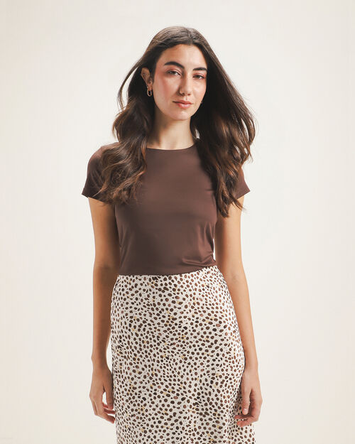 Crop Top Básico Café
