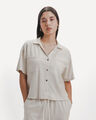Camisa Relaxed Lino,CRUDO