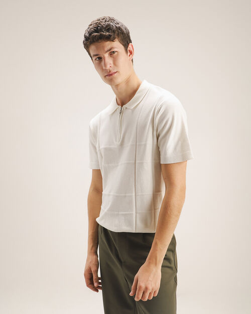 Polo Beige Manga Corta