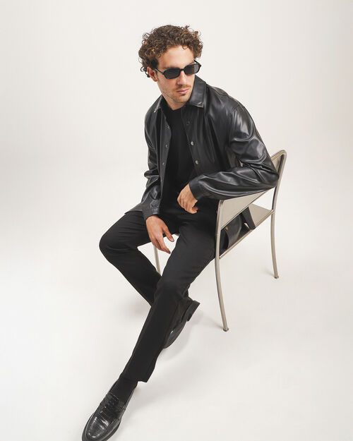 Camisa Negra Efecto Piel