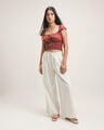 Jeans Beige Wide Leg,CRUDO