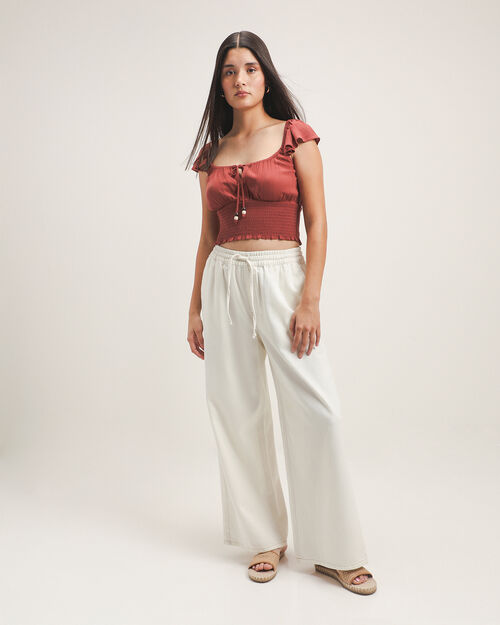 Jeans Beige Wide Leg
