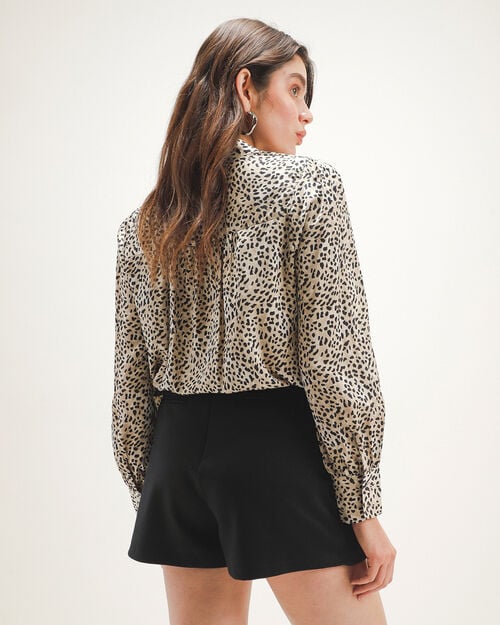 Camisa Animal Print Satinada