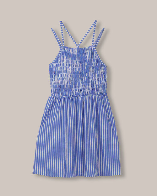 Vestido Corto Raya Azul