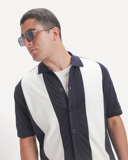 Camisa Azul Bloques