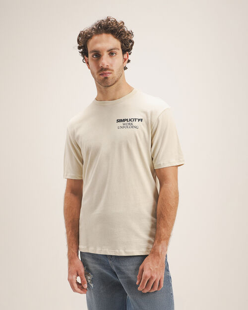 Playera Beige Estampada