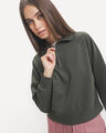 Sudadera Cerrada Morada,VERDE OBSCURO