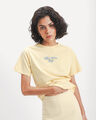 Playera Verde Texto Gr&aacute;fico,CREMA