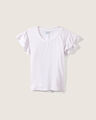 Playera Manga Volantes,BLANCO