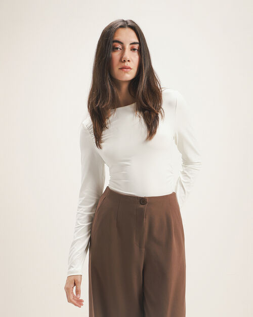 Top Manga Larga Blanco