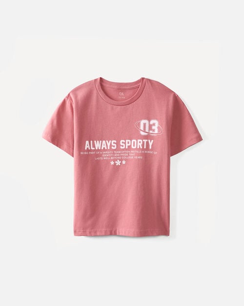Playera Rosa Estampada