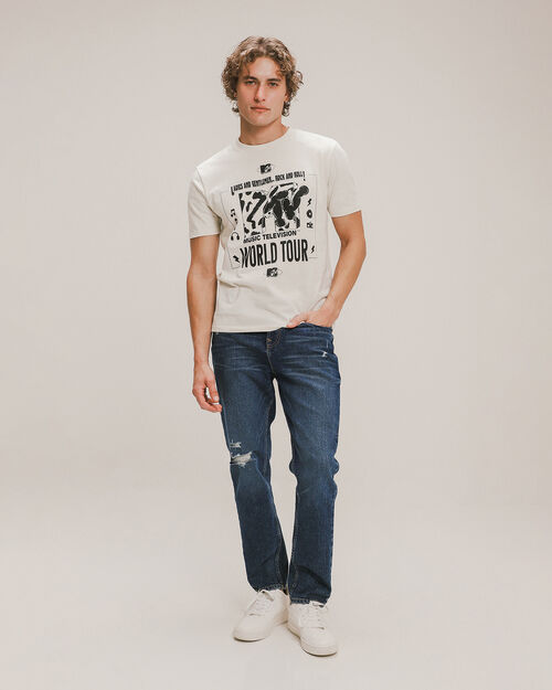 Jeans Fit Relaxed Con Destrucción
