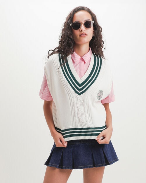 Chaleco Blanco Tejido